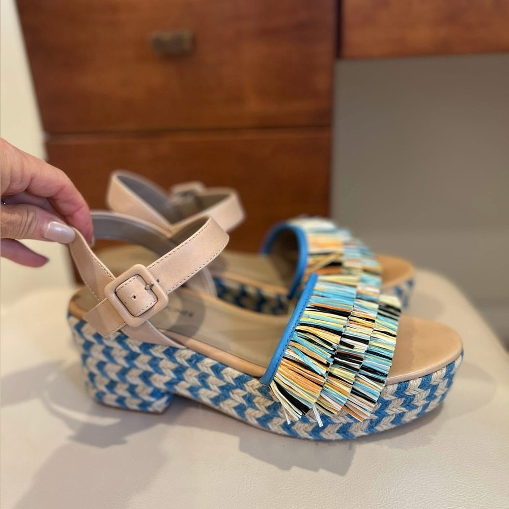 Donald Pliner Colorful Fringe Platform Sandals